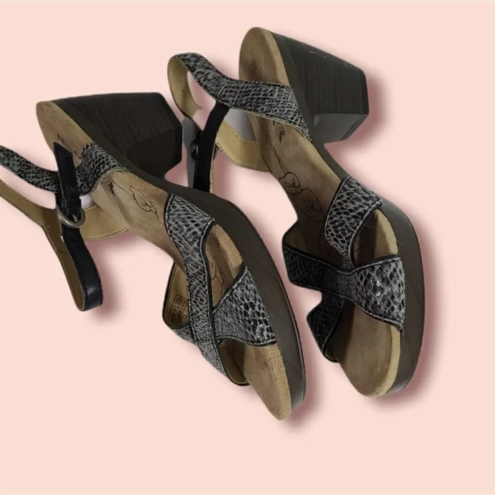 Romika Block Heel Snakeskin Sandals Size 8.5‎
